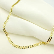 14K Solid Yellow Gold Miami Flat Curb Chain.